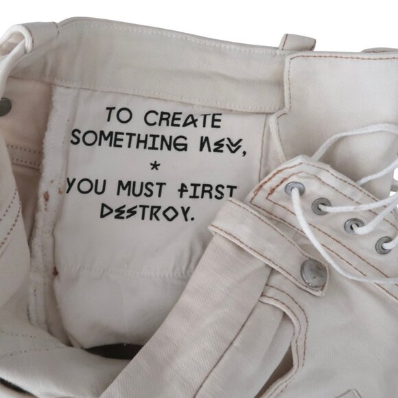 UNRAVEL PROJECT Off White lace up flare jeans sz 27  BEN TAVERNITI - Picture 10 of 10